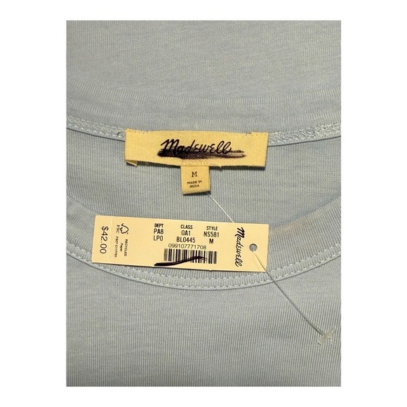 Madewell The Perfect Crewneck Tee in Allday Jersey Light Blue Women's Medium - Picture 4 of 8